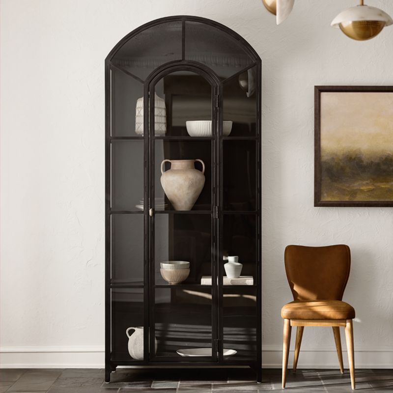 Ventana 40" Black Metal and Glass Storage Display Cabinet - image 2 of 16
